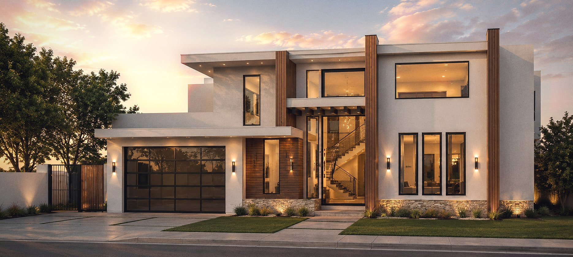 Design rendering of Courtyard house in Calabasas, California — view 2