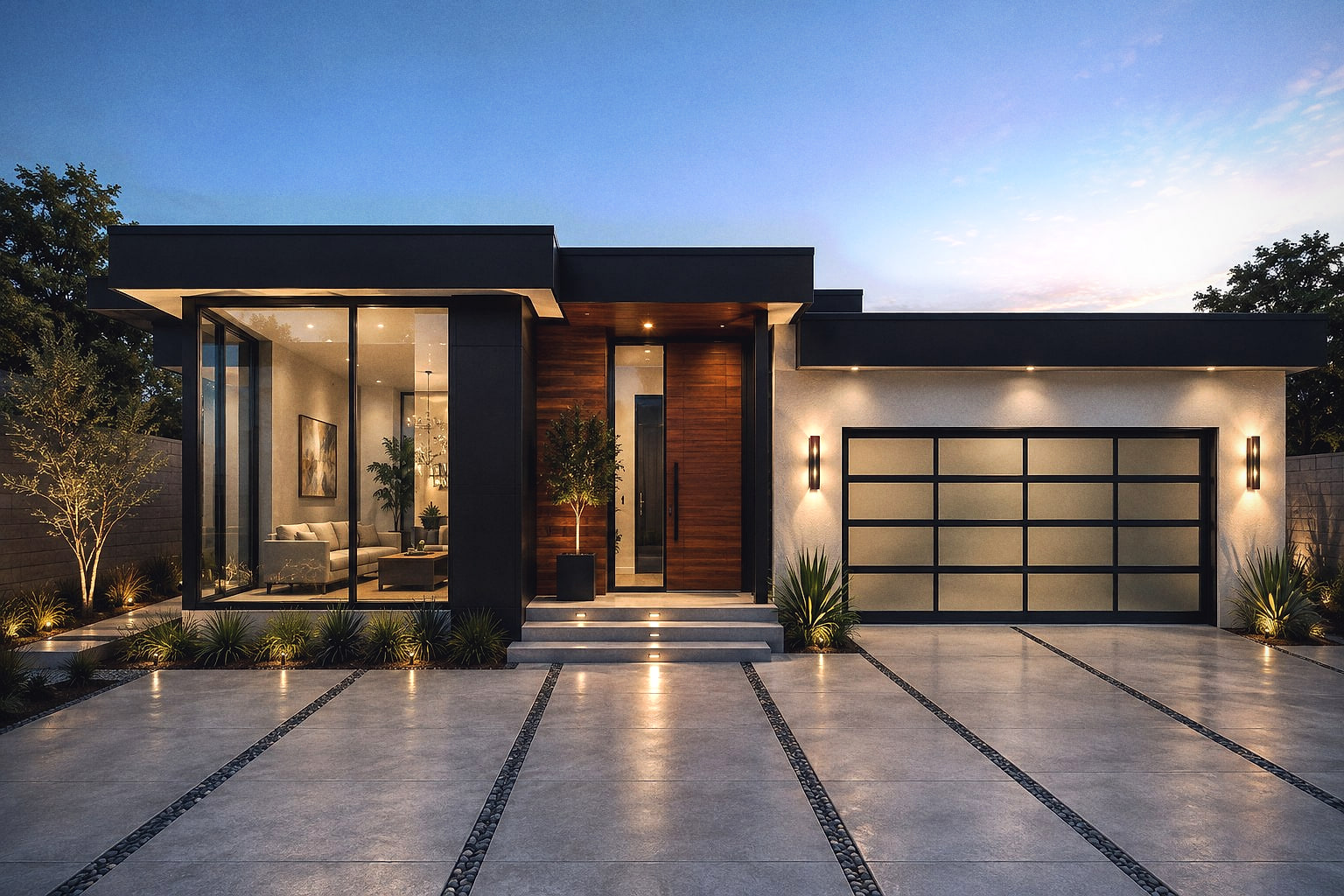 Design rendering of Flat-roof courtyard residence in Malibu, California — view 5
