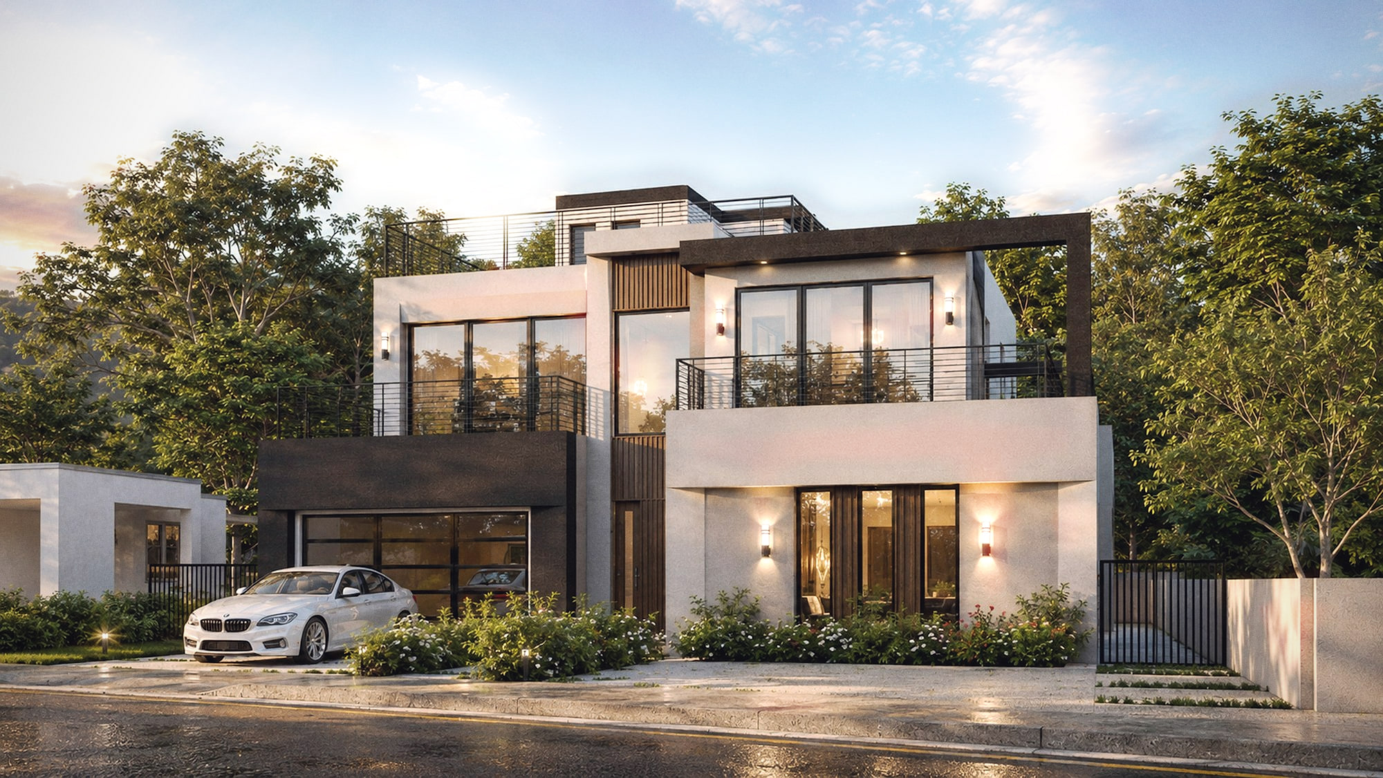 Design rendering of Coastal residence in Pacific Palisades, California — view 2